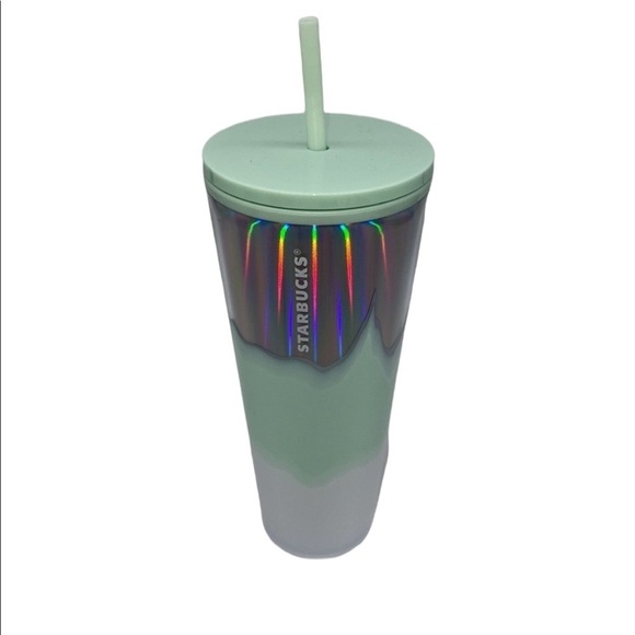 STARBUCKS Holiday 2021 Mint Iridescent Waves Cup NWT - Picture 2 of 4